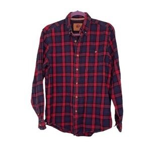 Boston Traders Flannel Button Down Shirt Red Blue Green Black Buffalo Plaid Medi